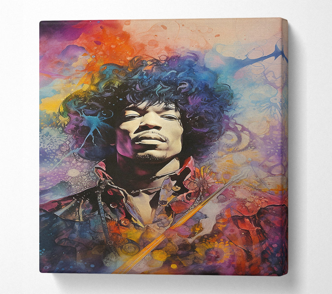  A Canvas Print of Jimi Hendrix Colour Splash Canvas Print