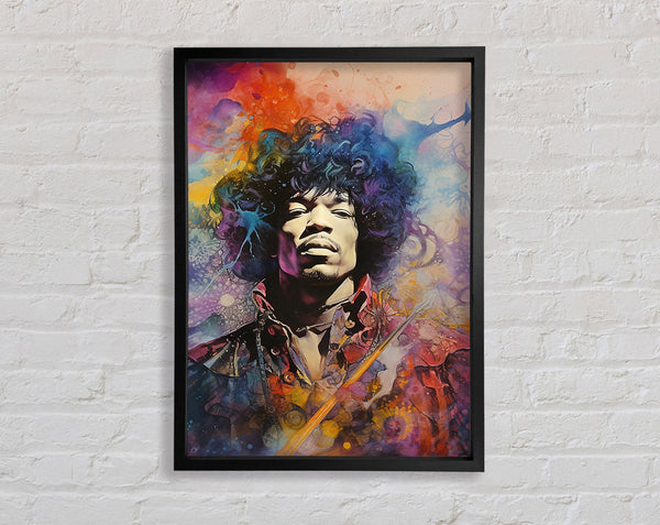 Jimi Hendrix Colour Splash Framed Print
