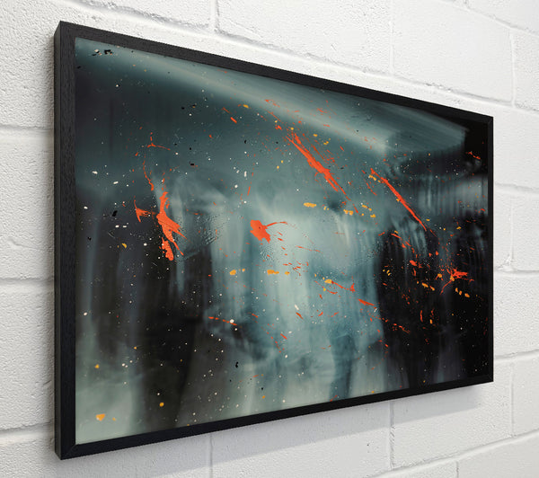 Orange Splatters On Blue