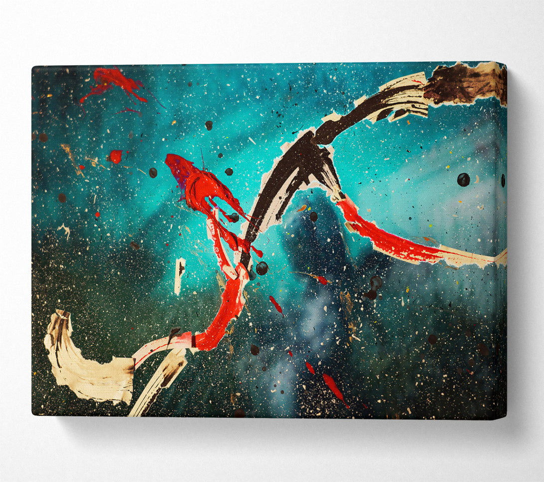  A Canvas Print of Teal Cosmic Dance Canvas Wall Art