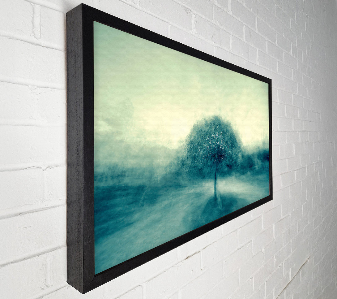  A Canvas Print of Teal Tree In Mist Canvas Art