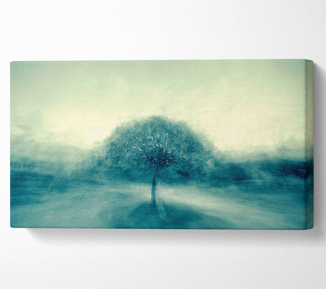  A Canvas Print of Teal Tree In Mist Canvas Art
