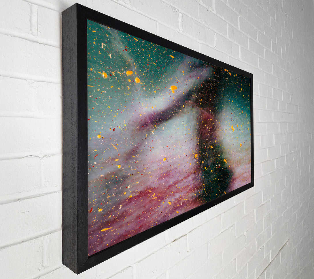  A Canvas Print of Golden Splashes Of Green Canvas Art
