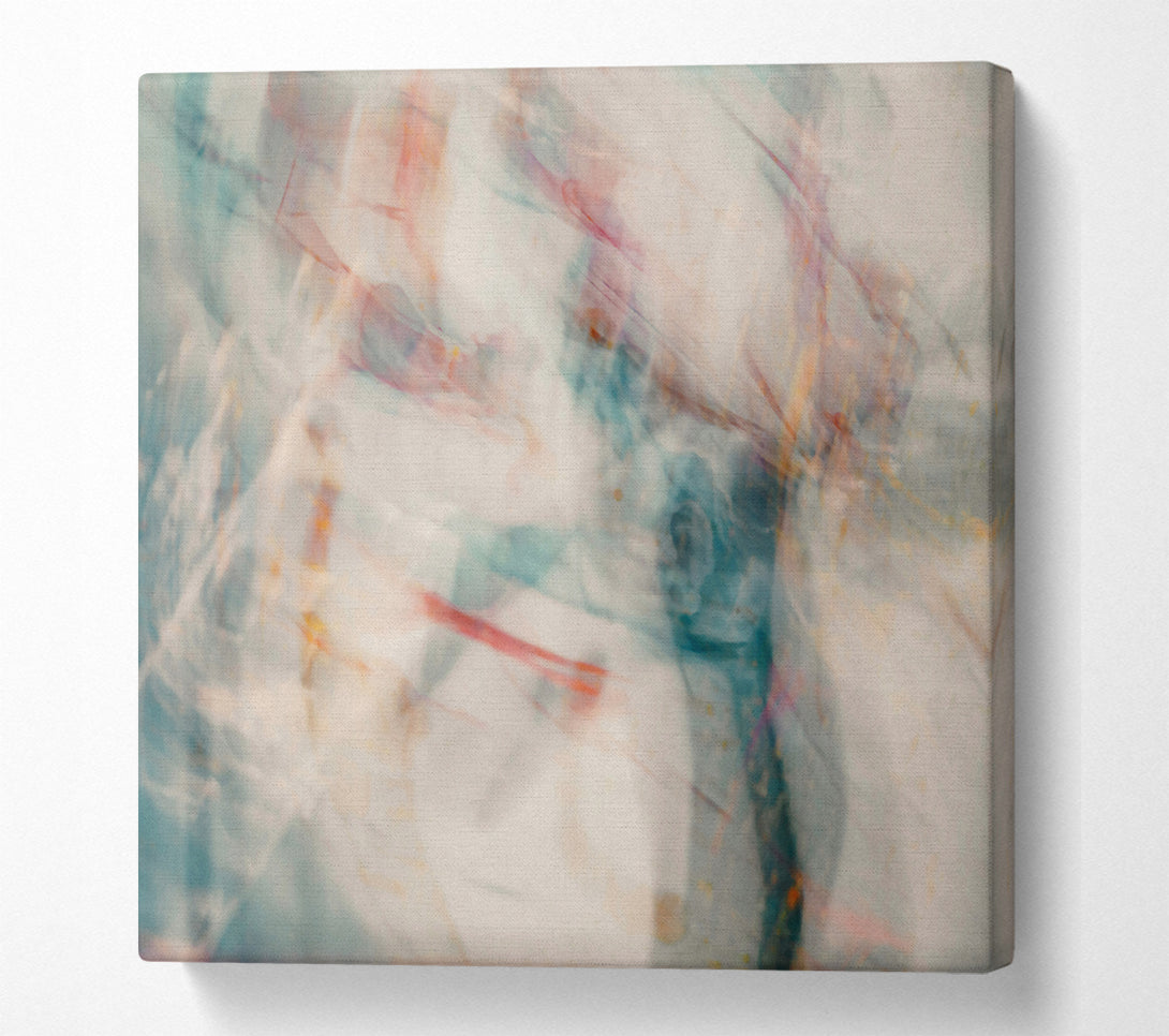  A Canvas Print of Teal Abstract Impression Canvas Wall Art