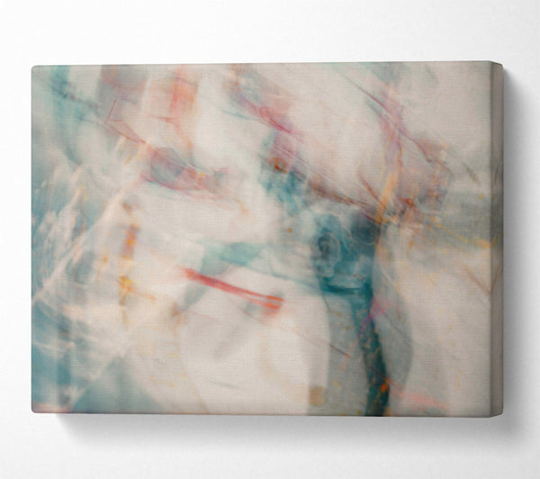  A Canvas Print of Teal Abstract Impression Canvas Wall Art