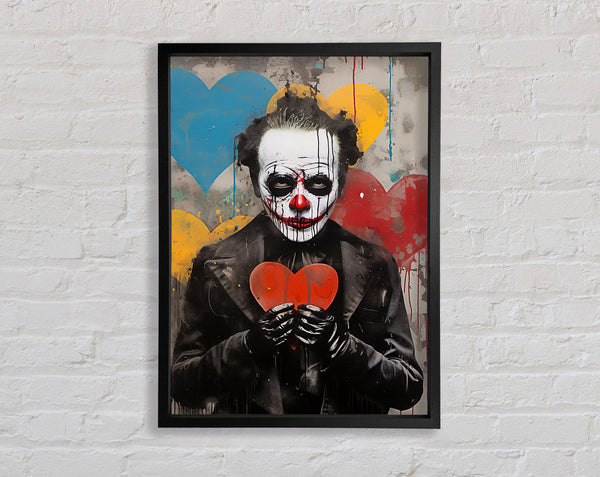 Joker Heart Graffiti Framed Print