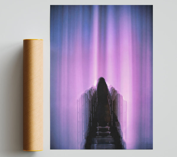 Purple Light Through Chairs Giclee Print