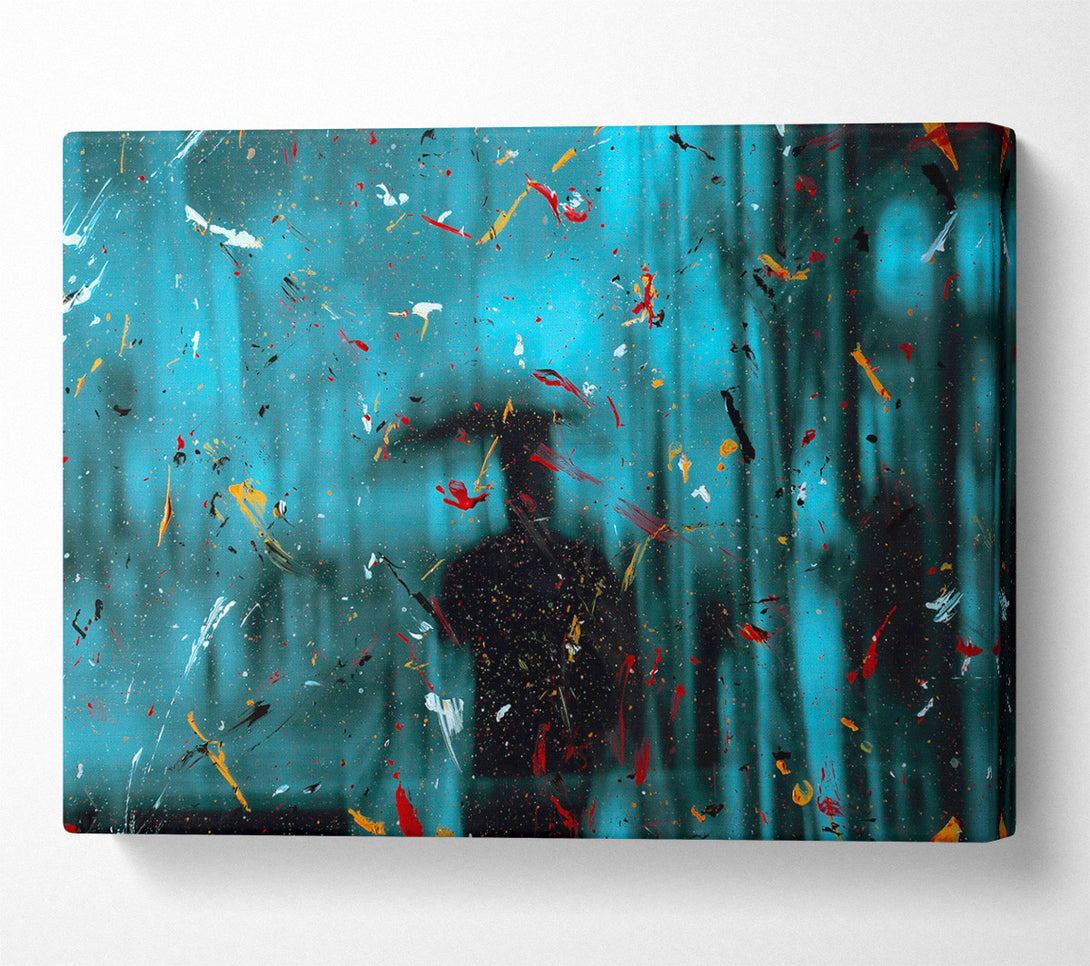  A Canvas Print of Teal Splashes Of Color Canvas Wall Art