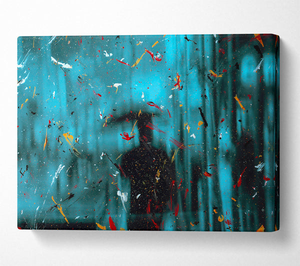  A Canvas Print of Teal Splashes Of Color Canvas Wall Art