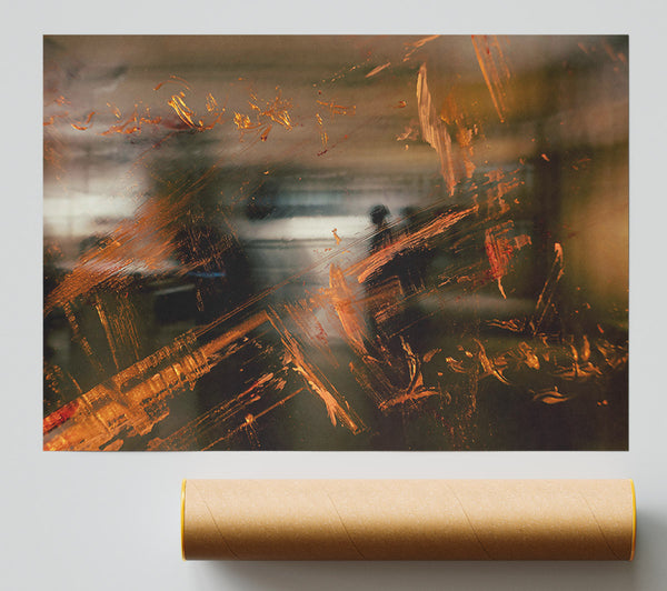 Golden Reflections Through Glass Print