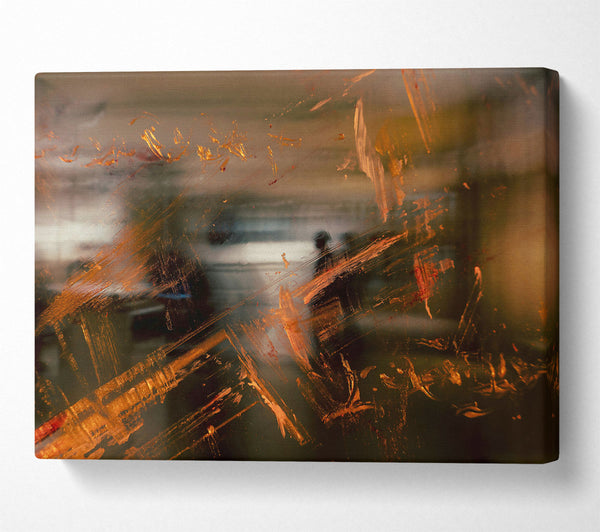  A Canvas Print of Golden Reflections Through Glass Canvas Print