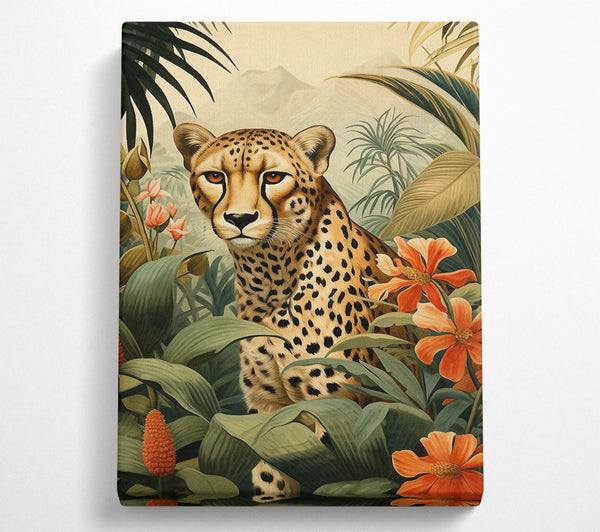  A Canvas Print of Jungle Leopard Mountains Canvas Art