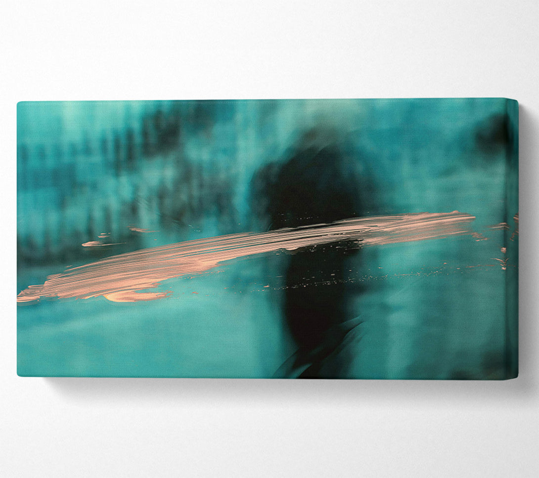  A Canvas Print of Teal And Peach Horizon Canvas Wall Art