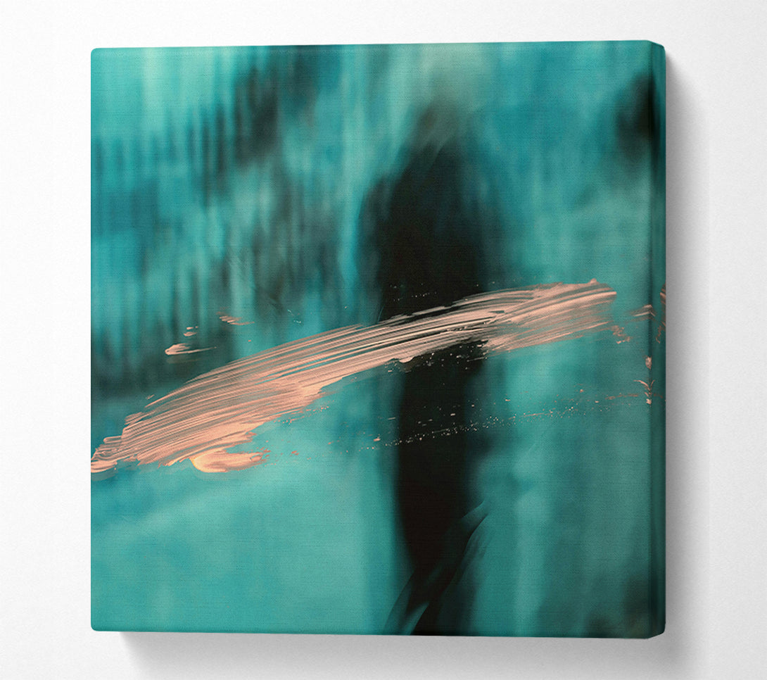  A Canvas Print of Teal And Peach Horizon Canvas Wall Art