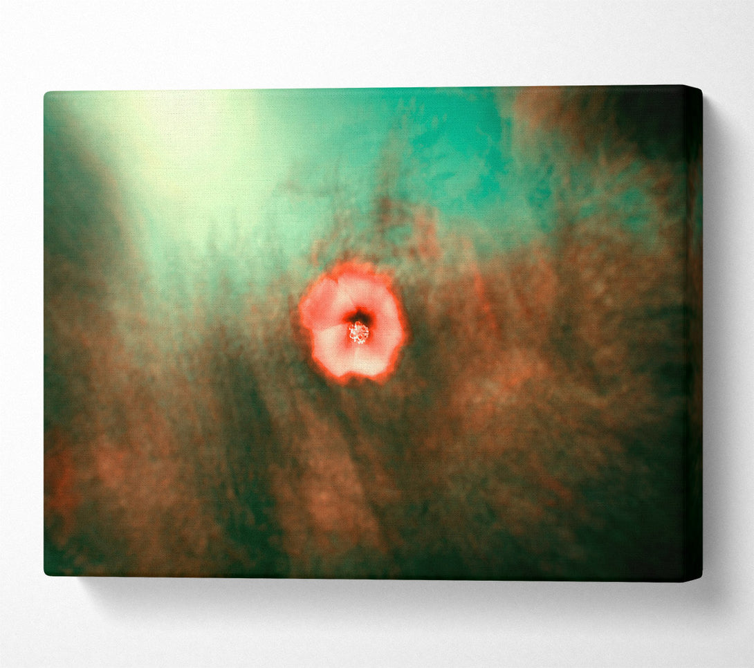  A Canvas Print of Crimson Bloom In Mist Canvas Art