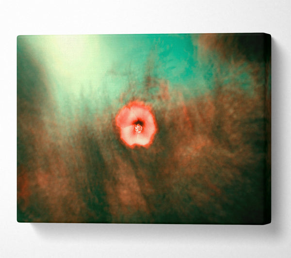  A Canvas Print of Crimson Bloom In Mist Canvas Art