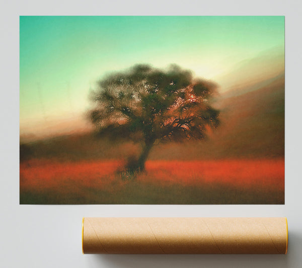 The Red Sky Tree Giclee Print