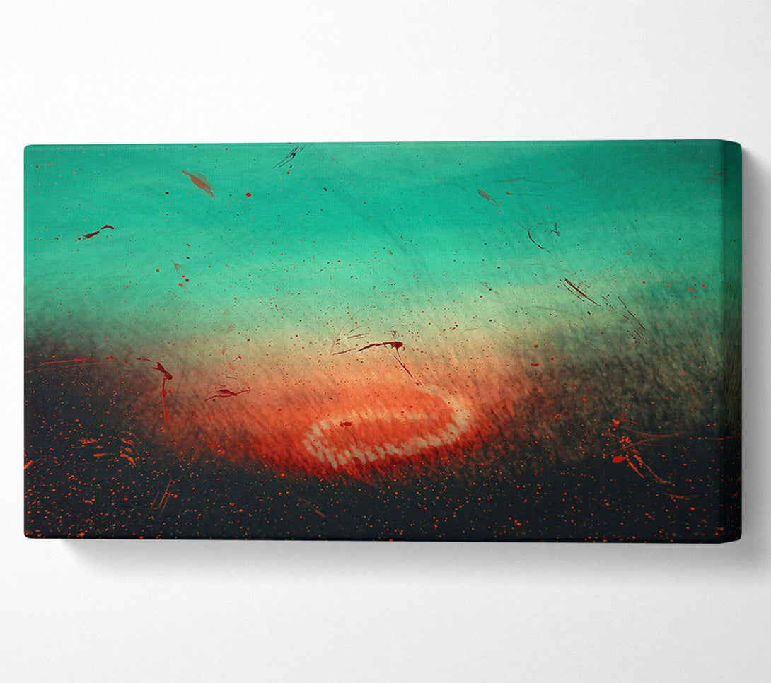  A Canvas Print of Red And Teal Sunset Canvas Print