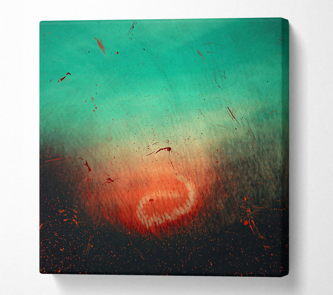  A Canvas Print of Red And Teal Sunset Canvas Print