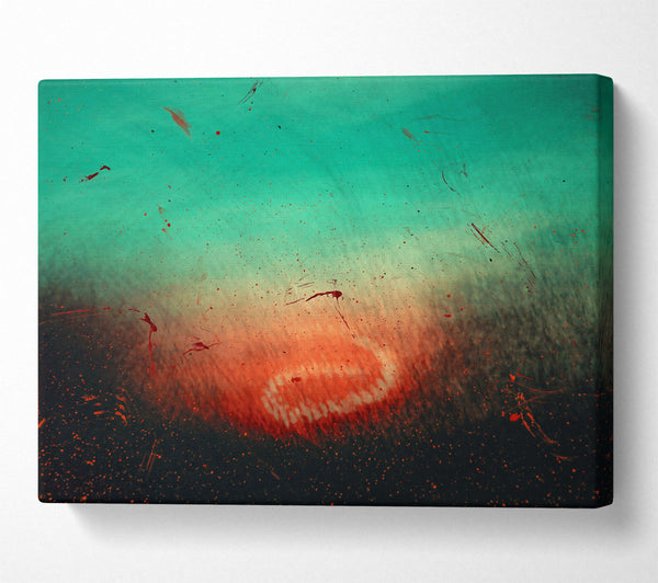  A Canvas Print of Red And Teal Sunset Canvas Print