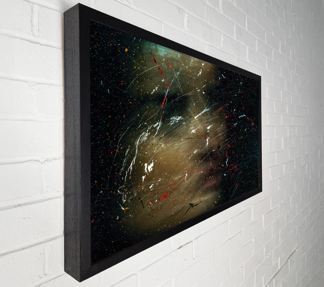  A Canvas Print of Black And Teal Splashes Canvas Wall Art