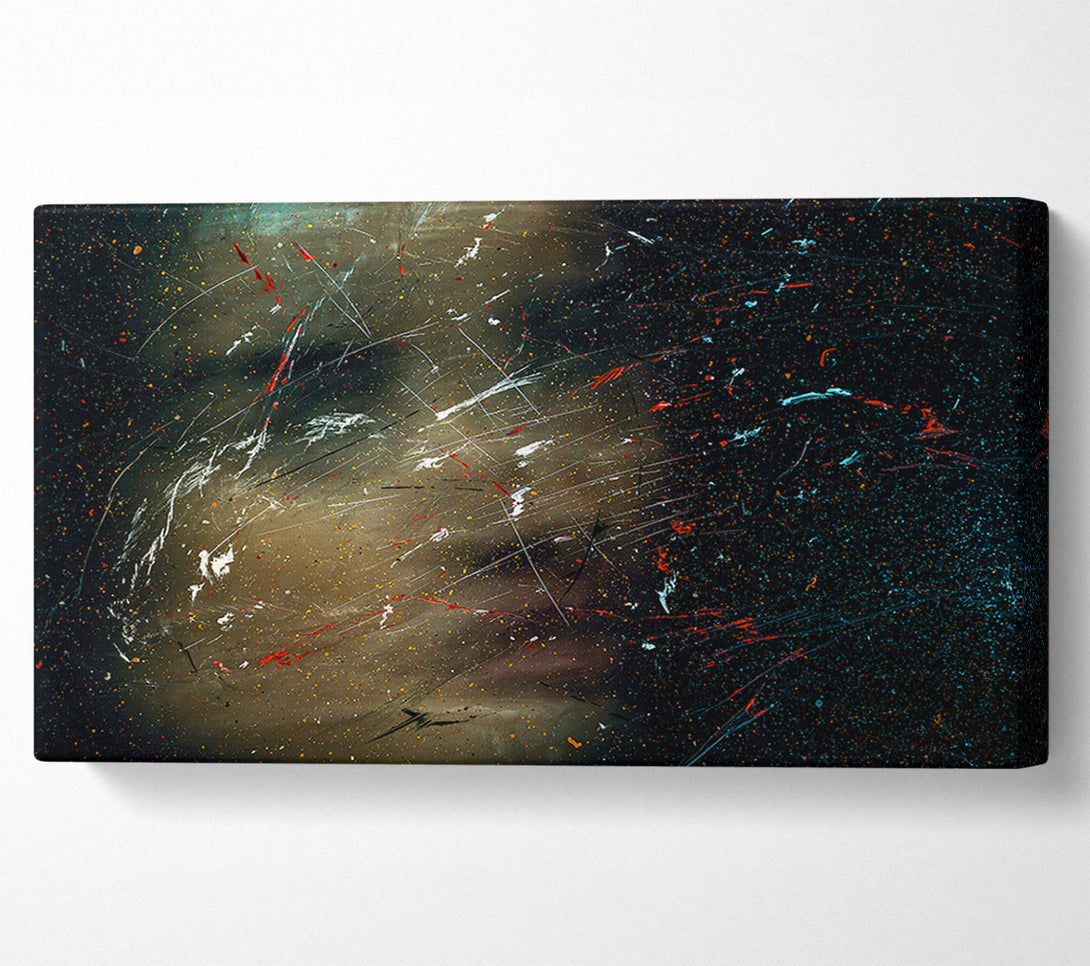  A Canvas Print of Black And Teal Splashes Canvas Wall Art