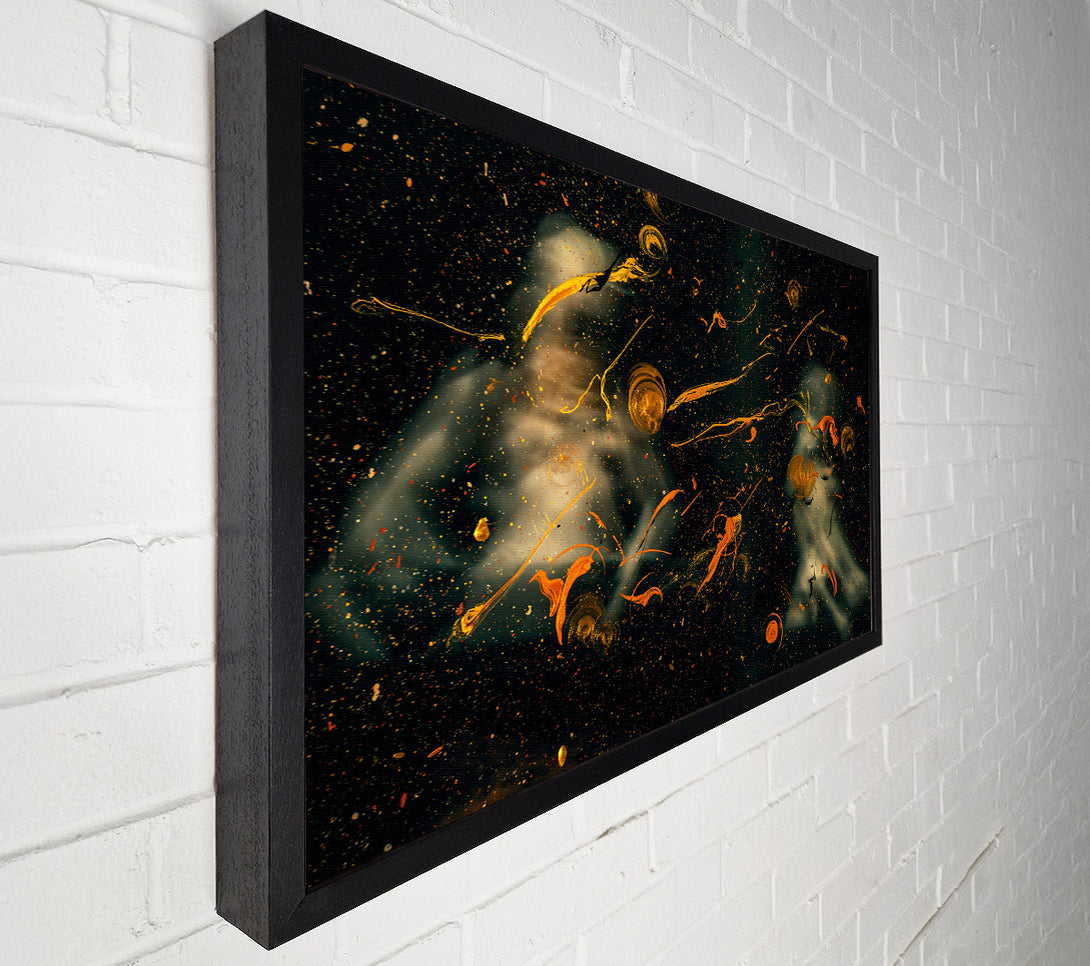  A Canvas Print of Golden Cosmic Drips Canvas Print