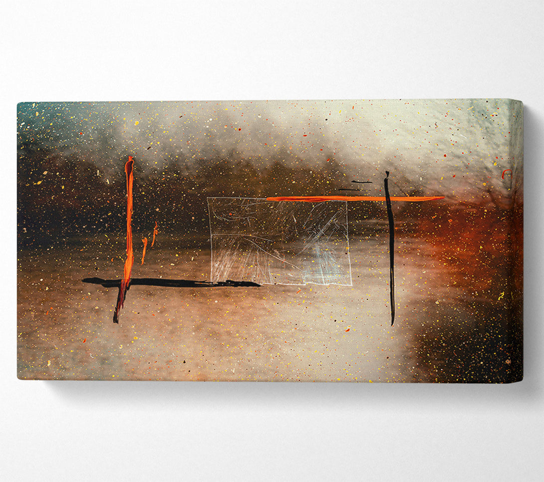  A Canvas Print of Orange Cosmic Lines Canvas Art