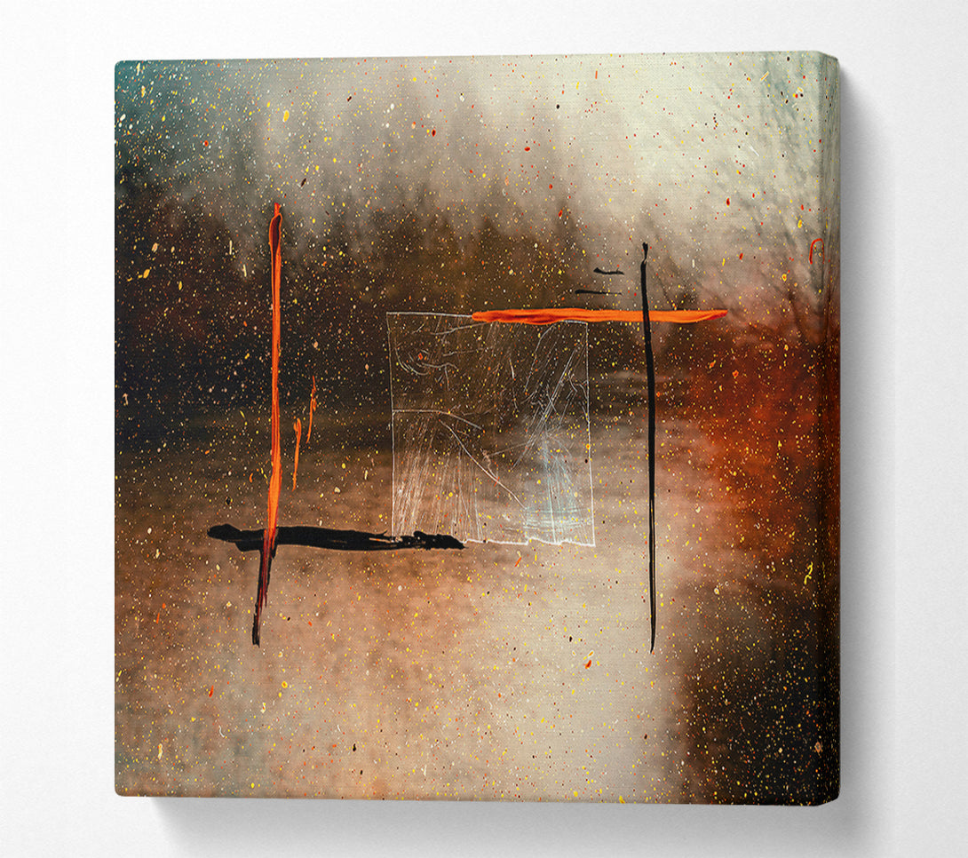  A Canvas Print of Orange Cosmic Lines Canvas Art