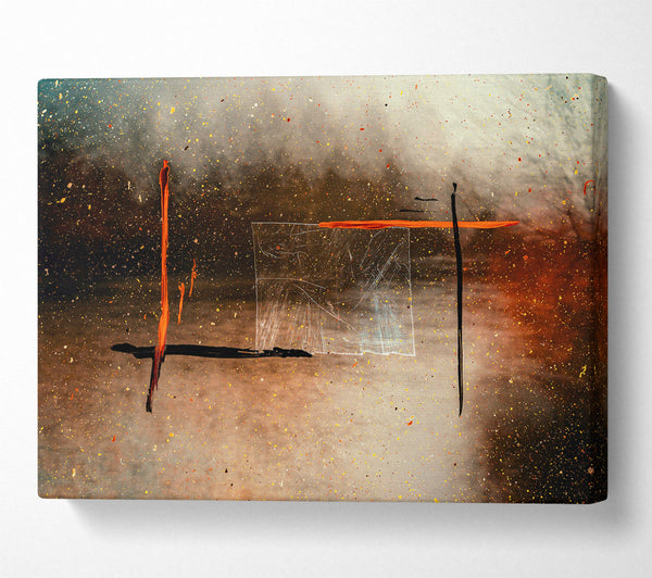  A Canvas Print of Orange Cosmic Lines Canvas Art