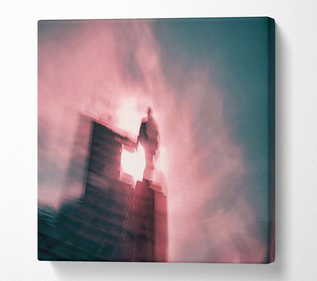 A Canvas Print of Crimson Silhouette In Mist Canvas Art