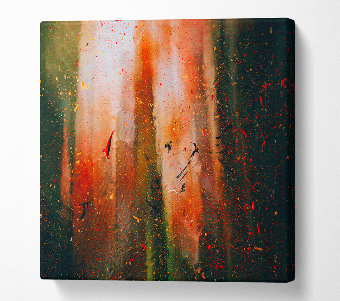  A Canvas Print of Orange Cosmic Spattering Canvas Print