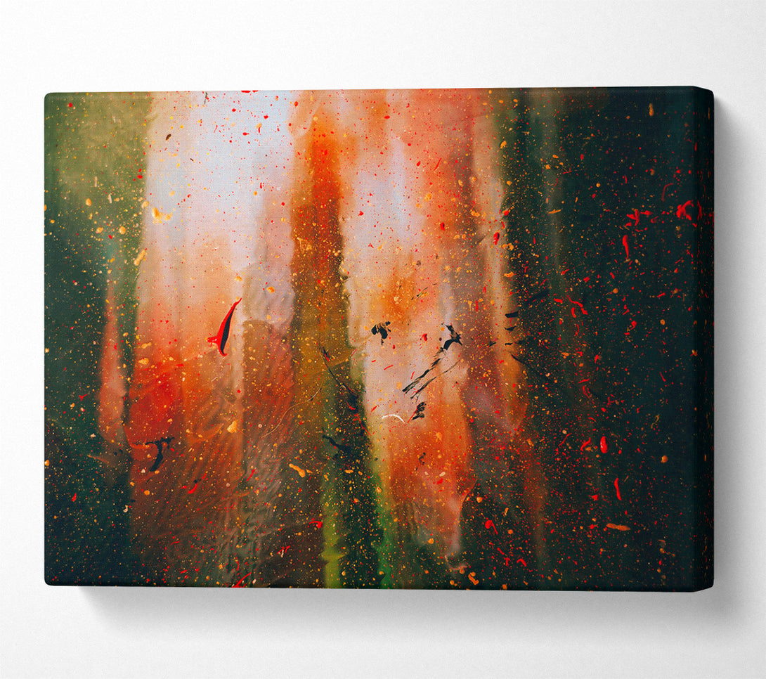  A Canvas Print of Orange Cosmic Spattering Canvas Print