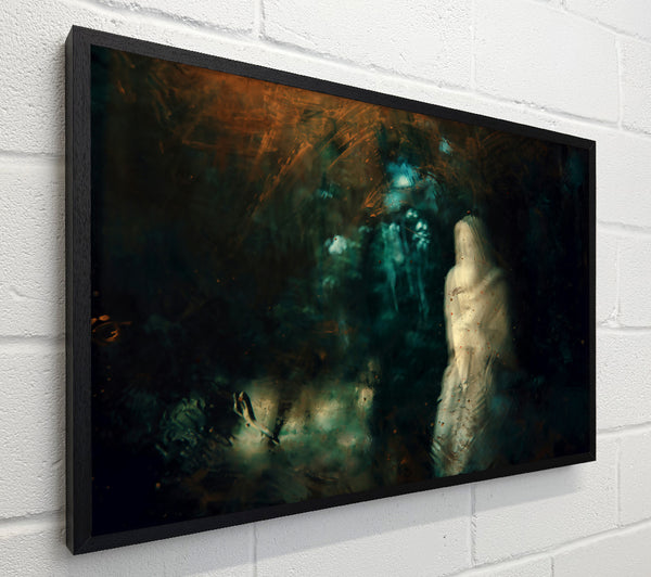 Teal Figure In Fog