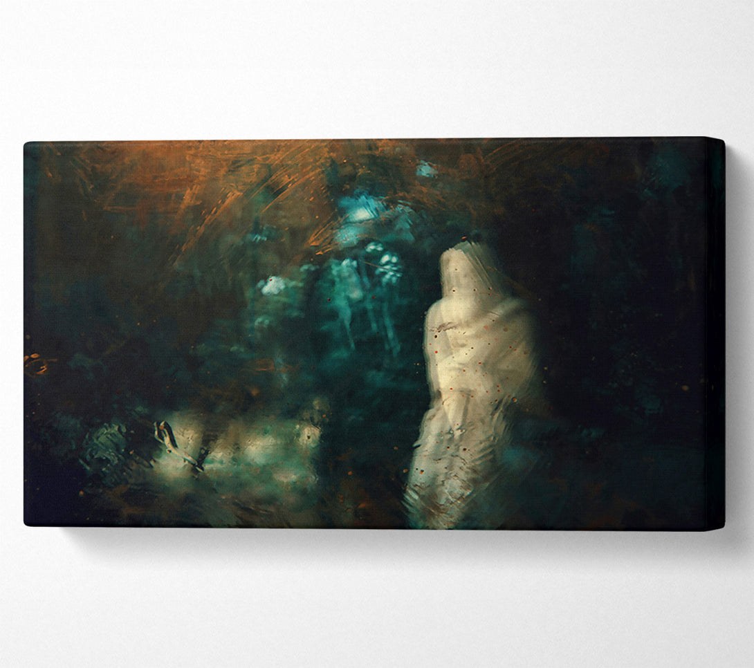  A Canvas Print of Teal Figure In Fog Canvas Art