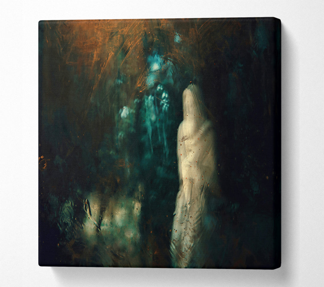  A Canvas Print of Teal Figure In Fog Canvas Art