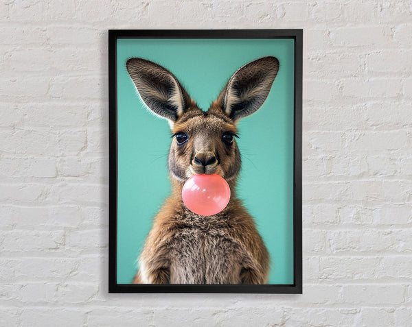 Kangaroo Bubblegum Framed Print