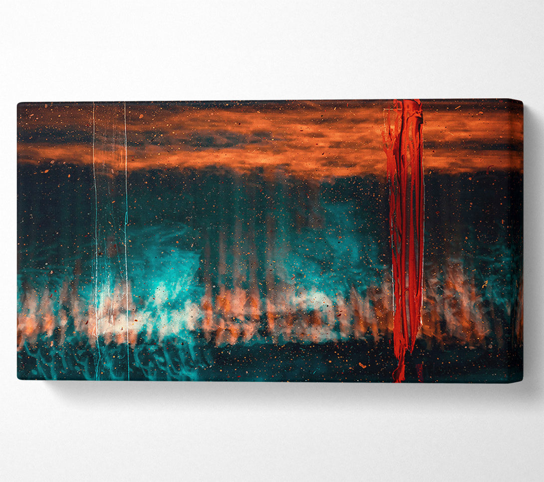  A Canvas Print of Crimson Through Azure Mist Canvas Wall Art