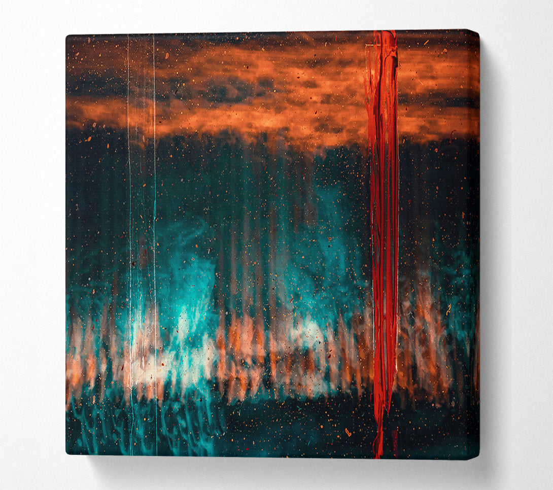  A Canvas Print of Crimson Through Azure Mist Canvas Wall Art