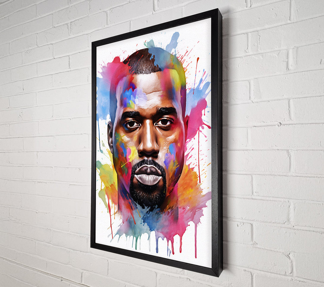  A Canvas Print of Kanye West Watercolour Canvas Wall Art