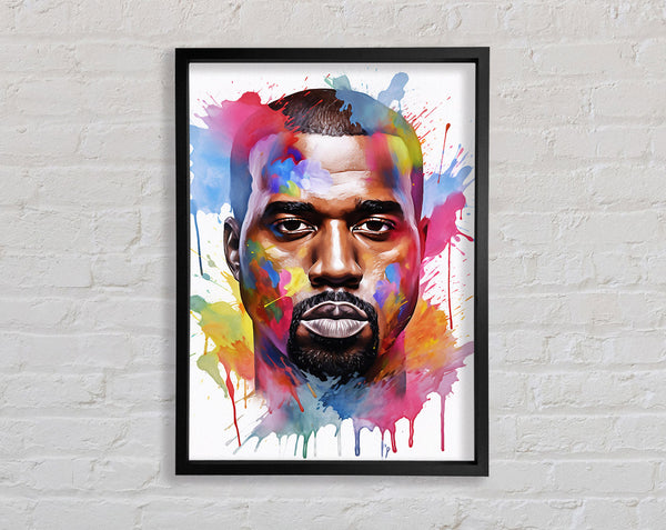 Kanye West Watercolour Framed Print
