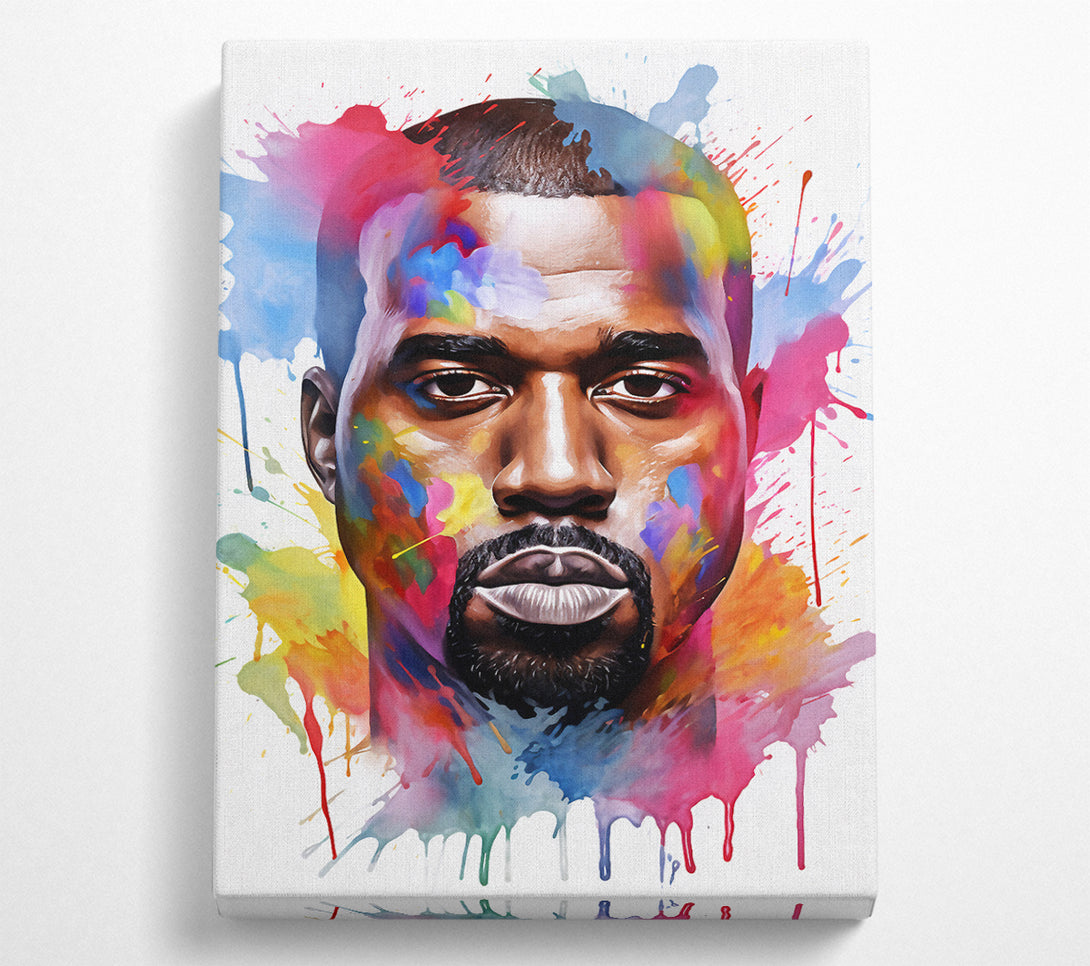  A Canvas Print of Kanye West Watercolour Canvas Wall Art
