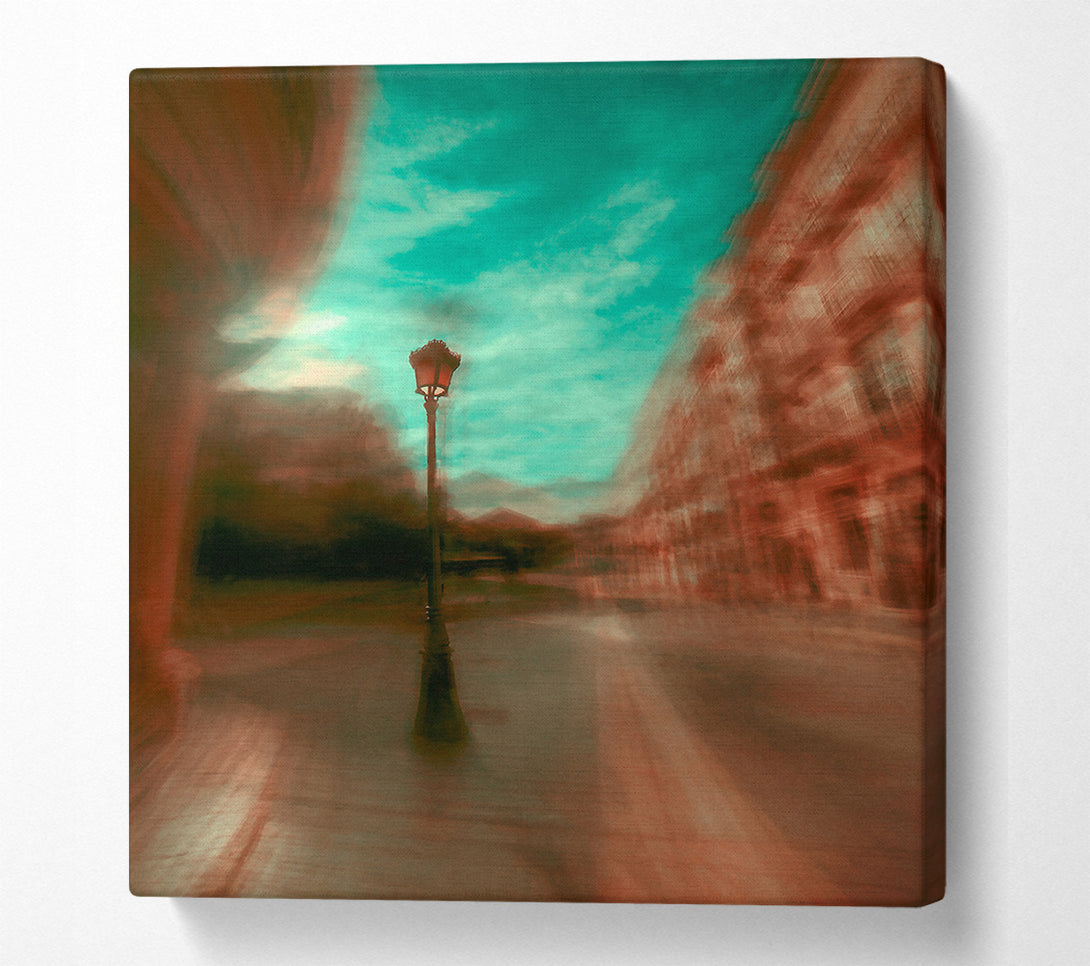 A Canvas Print of Red Light In The Mist Canvas Art