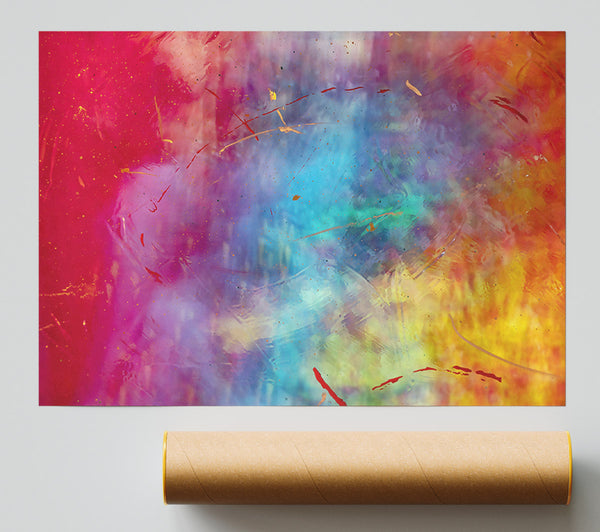 Crimson Cosmic Bloom Poster