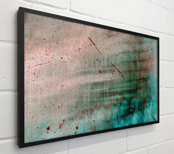 Red Splatters On Teal