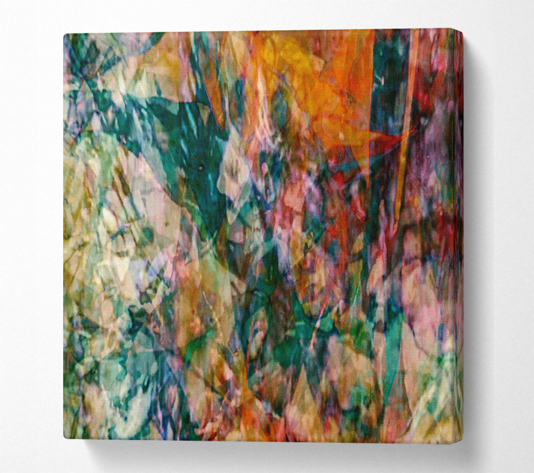  A Canvas Print of Emerald Overlapping Layers Canvas Wall Art