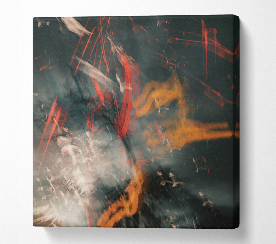  A Canvas Print of Orange And Red Flashes Canvas Art