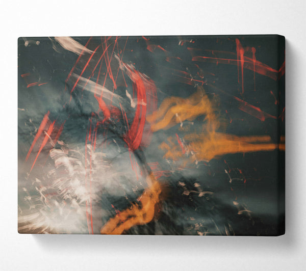  A Canvas Print of Orange And Red Flashes Canvas Art