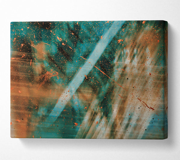  A Canvas Print of Teal Splashes Of Rust Canvas Print