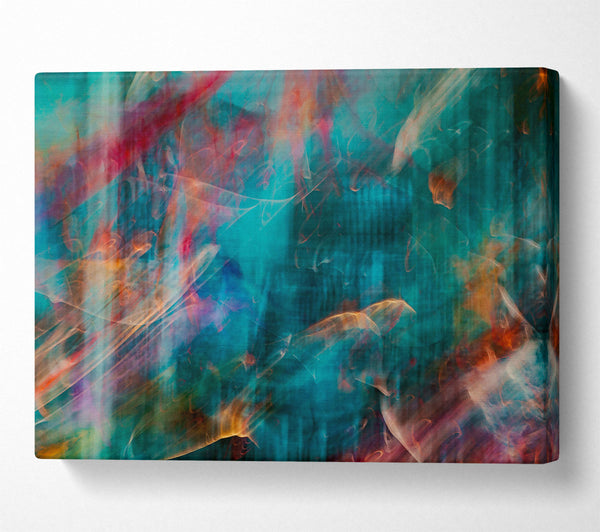  A Canvas Print of Teal Abstract Swirls Canvas Wall Art